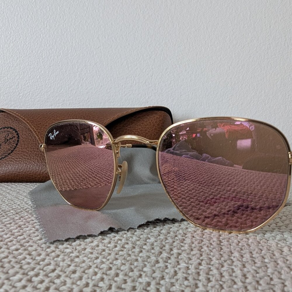 Pink Hexagonal Ray-ban Women's Sunglasses